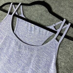 Purple Heathered Double Strap Racerback Activewear Tank Top 2XL
